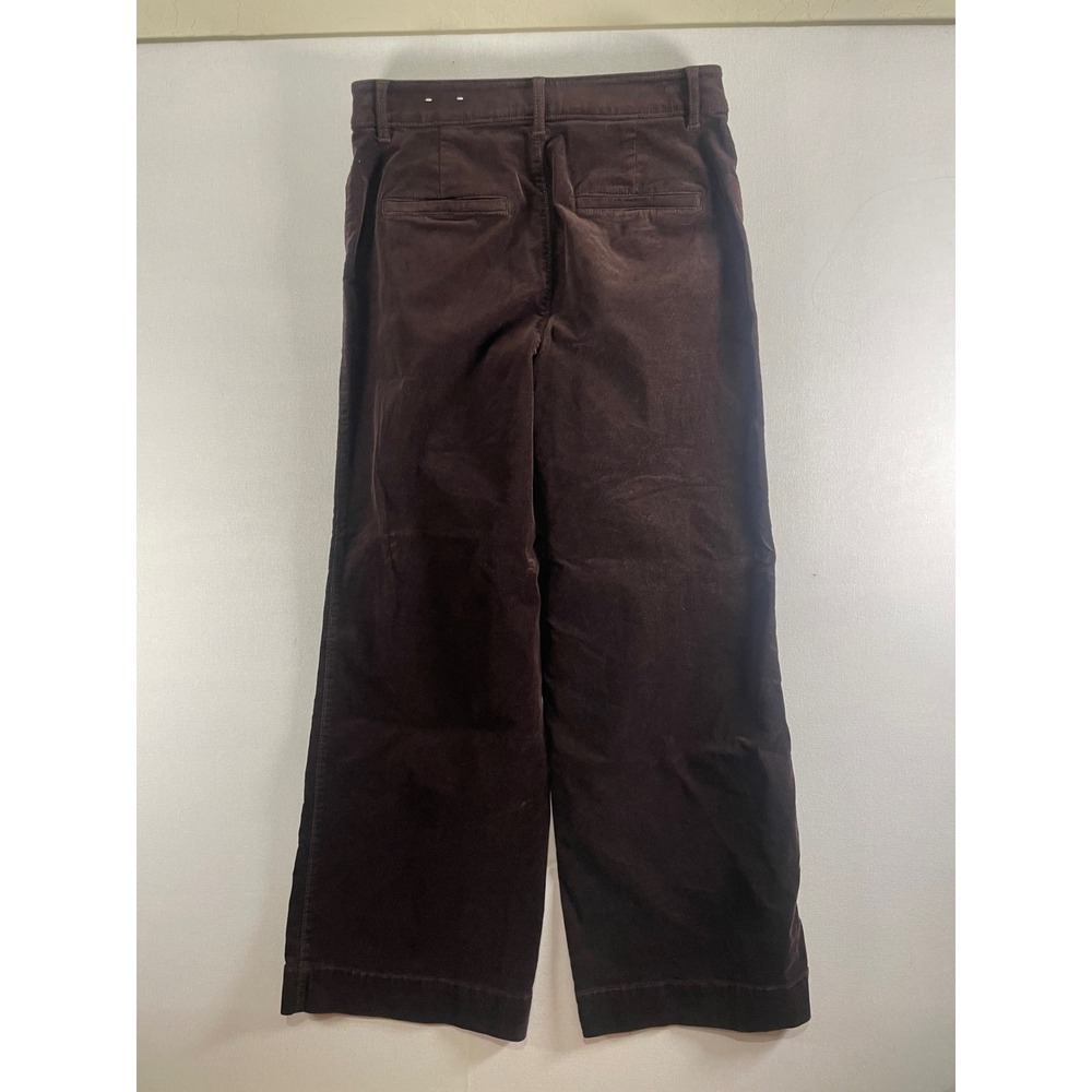 Loft The Palmer Wide Leg‎ Corduroy Pants Brown High Rise Patch Pocket Size 6 - Picture 3 of 9